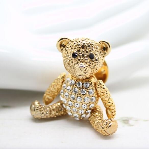 Teddy Bear Articulated Vintage Designer Napier Brooch Pin