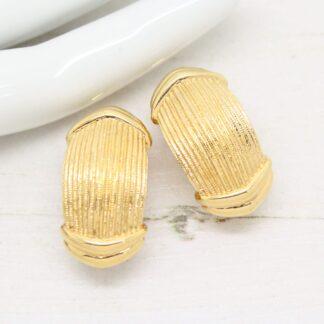 Burberrys 1980s Vintage Textured Gold Earrings