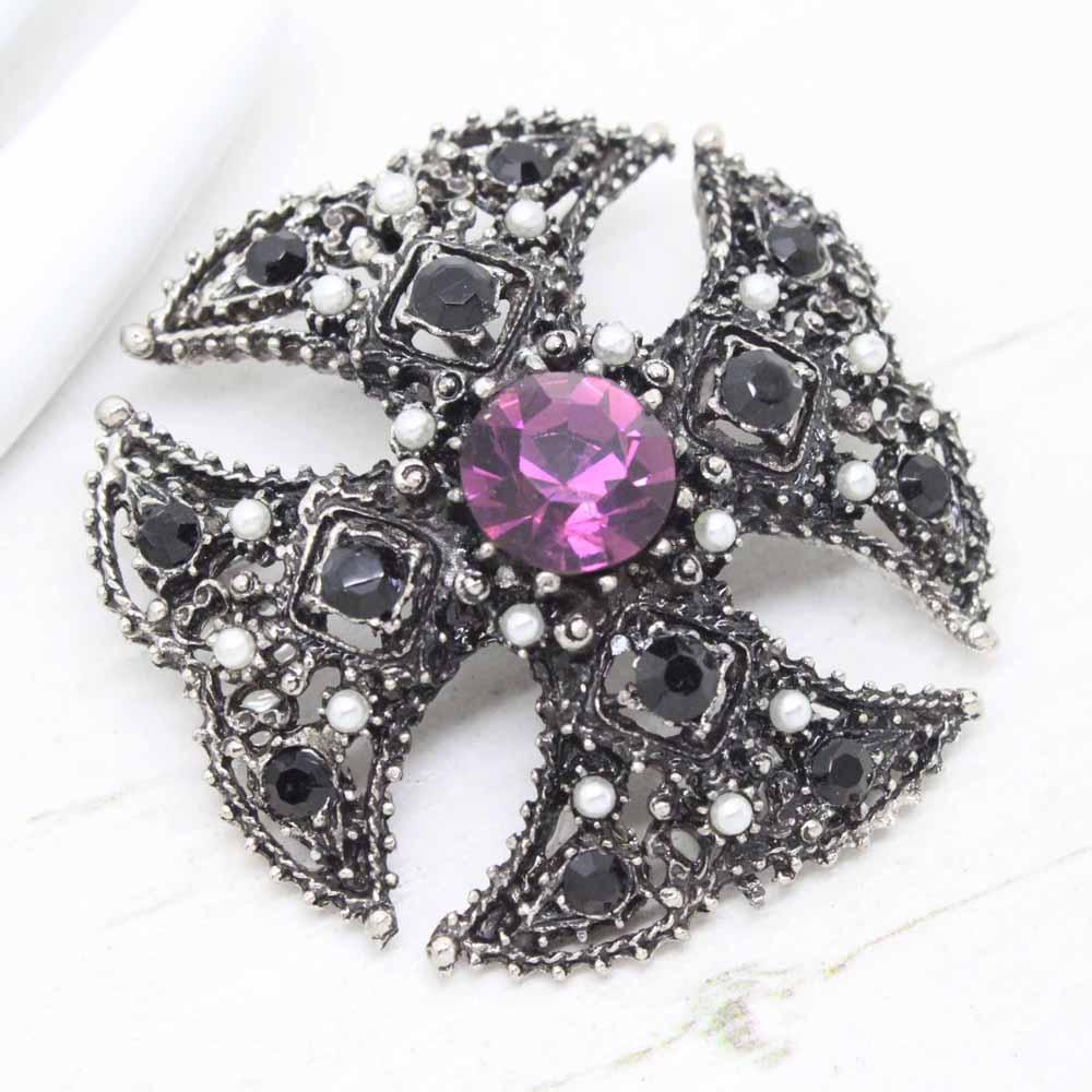 Vintage Signed Dorene Maltese Cross Brooch