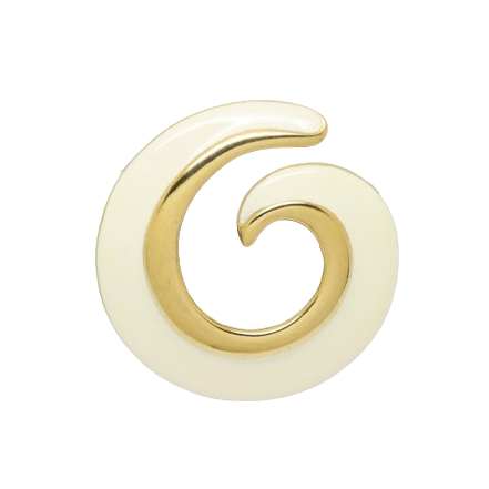 Vintage Signed Monet Cream Enamel Swirl Brooch Pin