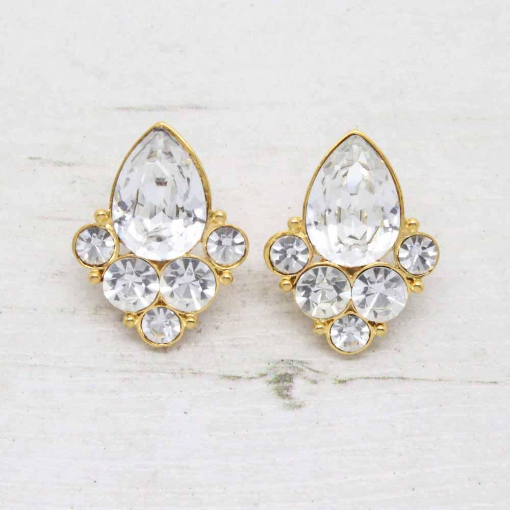 Vintage 1980s Signed Napier Rhinestone Crystal Earrings