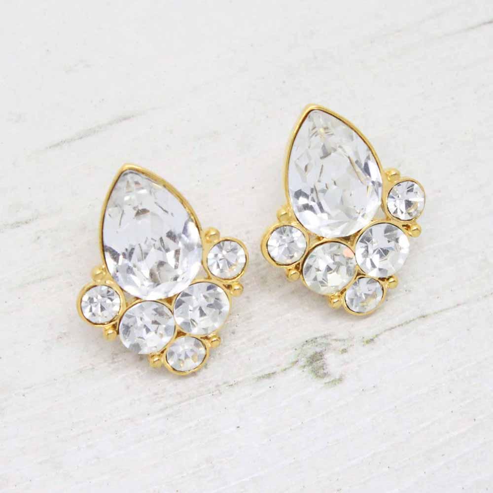 Vintage 1980s Signed Napier Rhinestone Crystal Earrings