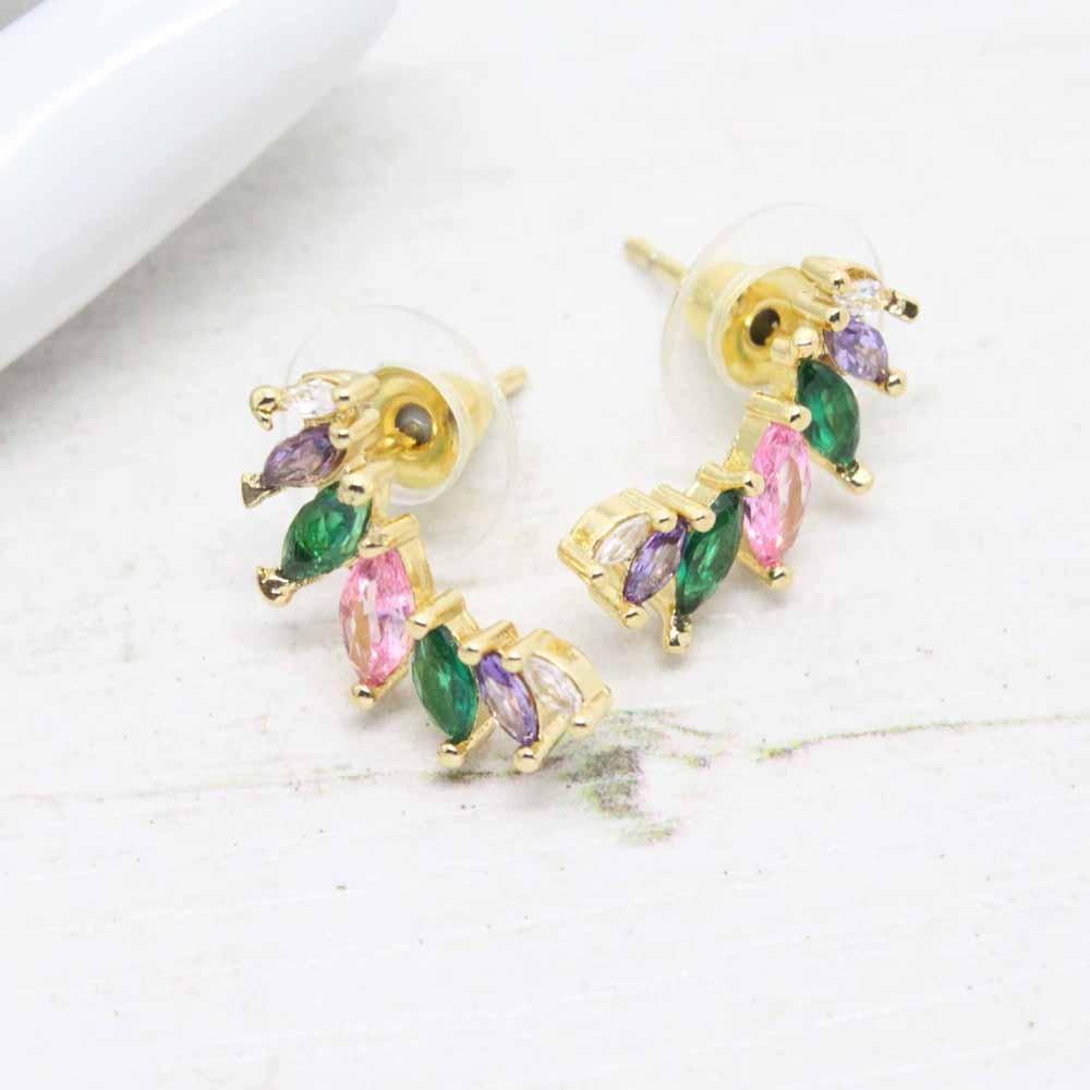 Enid Marquise Cut Crystal Stud Earrings (Colourful)