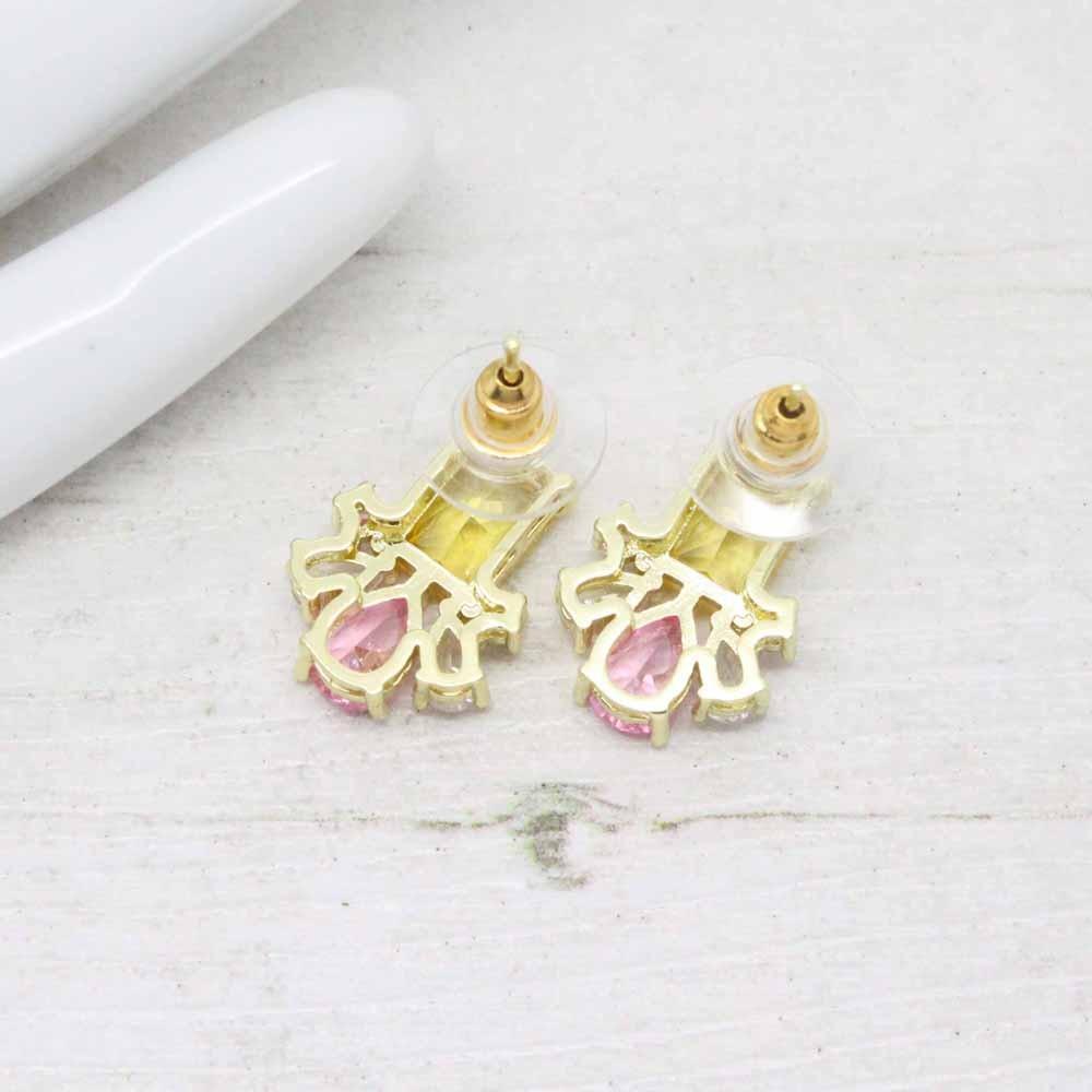 Geometric Mixed Cuts Pastel Crystal Stud Earrings