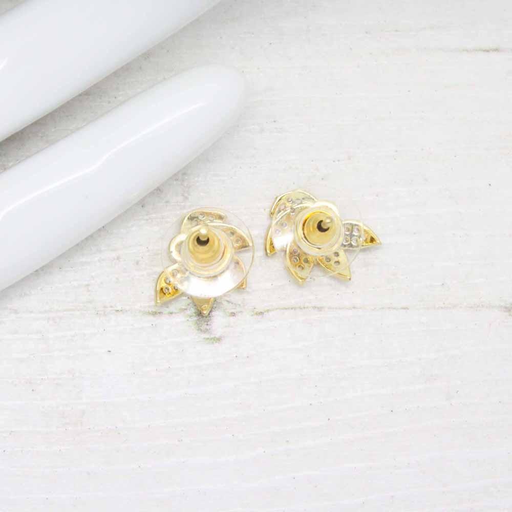 Fauna Zirconia Crystals Stud Earrings (Gold)