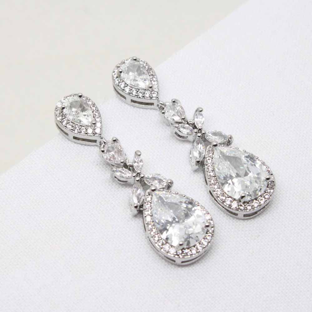 Antique Style Cubic Zirconia Drop Earrings