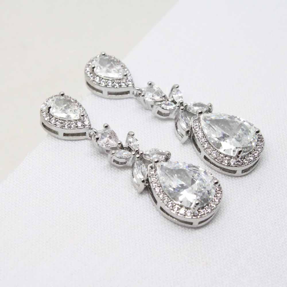 Antique Style Cubic Zirconia Drop Earrings