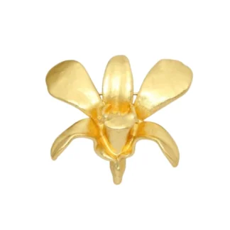Risis Vintage Mokara Bi Bi Golden Orchid Brooch