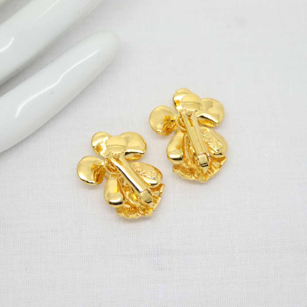 Risis Vintage ‘Vanda Miss Joaquim’ Orchid Earrings (Gold)