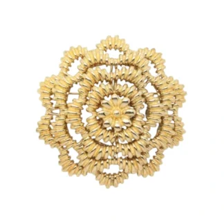 Vintage Signed Monet Cascading Textured Gold Flower Brooch
