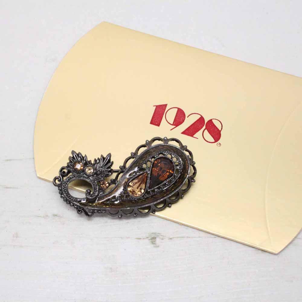Vintage 1928 Jewelry Co. Ornate Victorian Style Brooch
