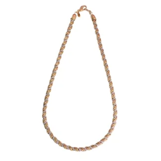 1980s Vintage Monet Gold And Silver Plated Rope Necklace