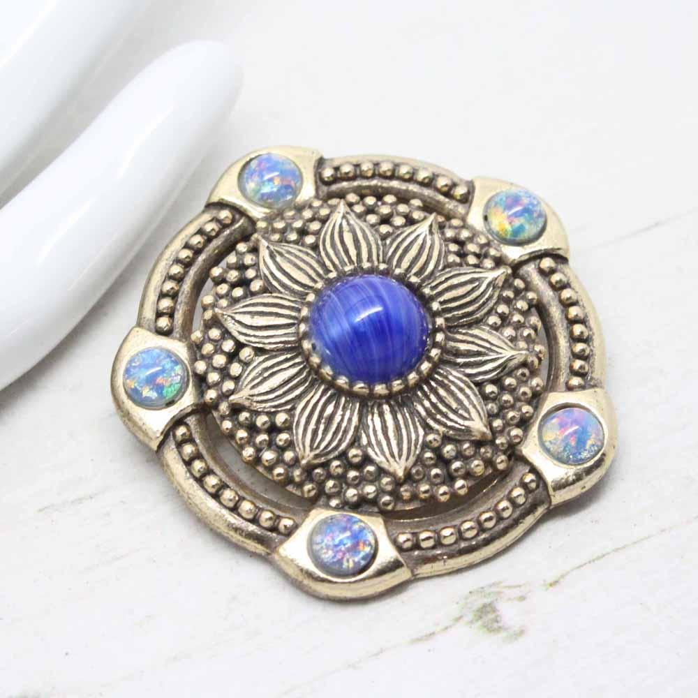 Vintage Miracle Sunflower Scottish Shield Brooch
