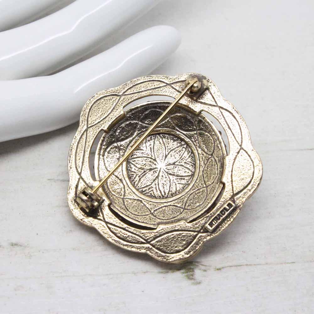 Vintage Miracle Sunflower Scottish Shield Brooch