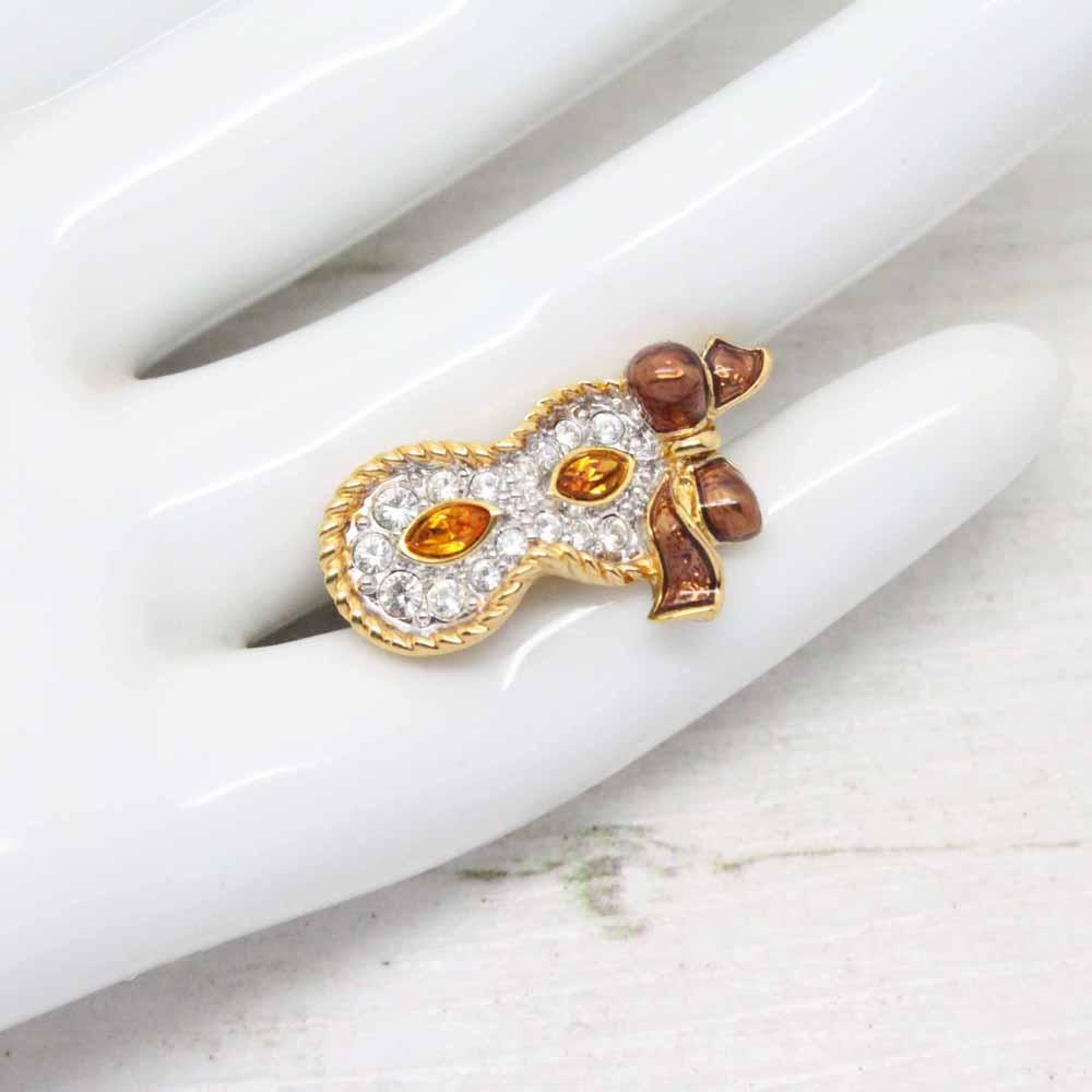 Vintage Swarovski Crystal Carnival Mask Tie Pin Brooch