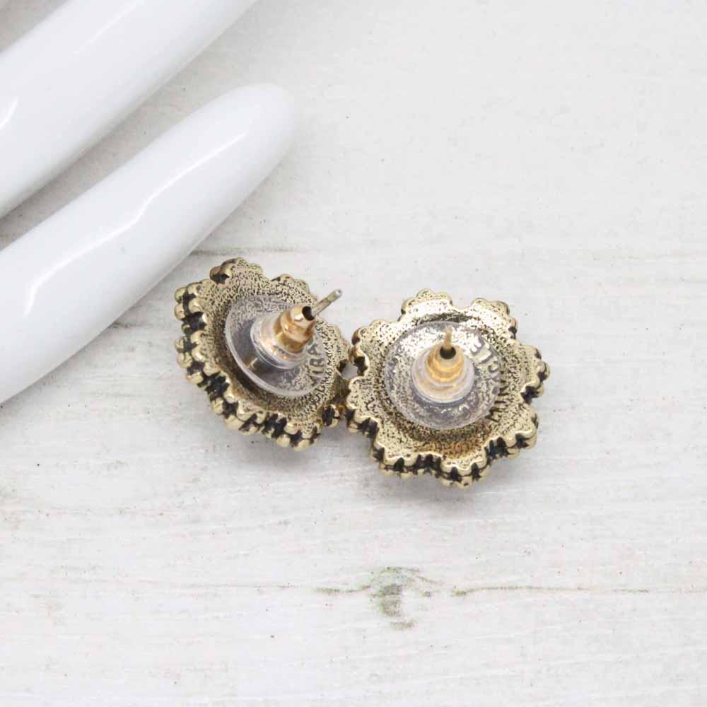 Vintage Miracle Faux Pearl Yellow Glass Stud Earrings