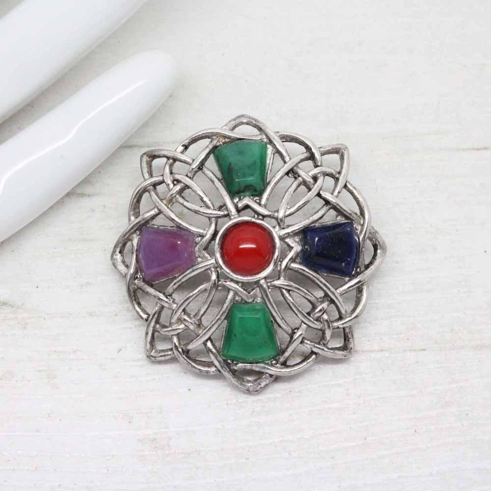 Vintage Sol D’or Celtic Knot Shield Brooch