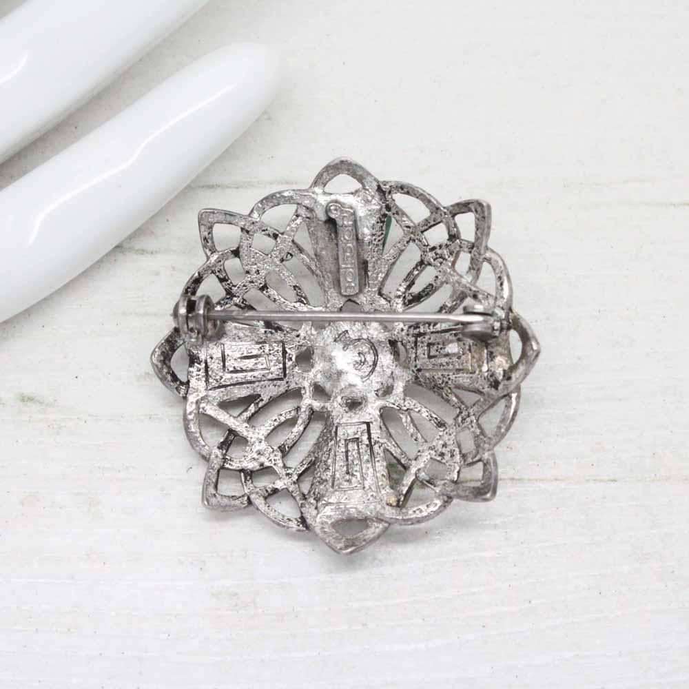 Vintage Sol D’or Celtic Knot Shield Brooch