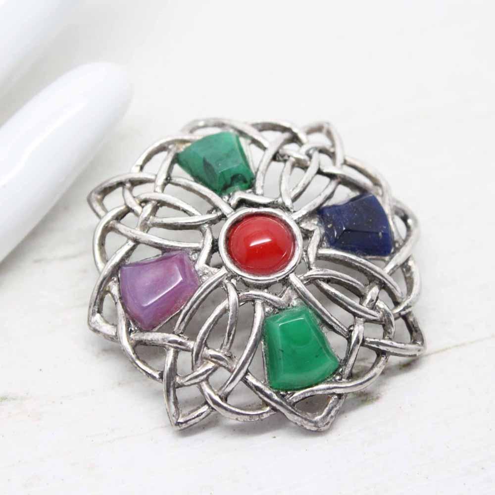 Vintage Sol D’or Celtic Knot Shield Brooch