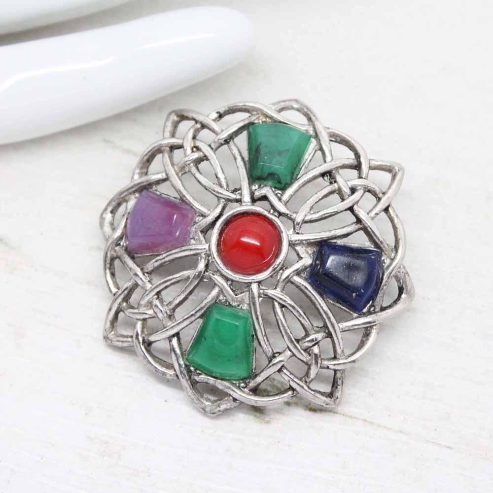Vintage Sol D’or Celtic Knot Shield Brooch