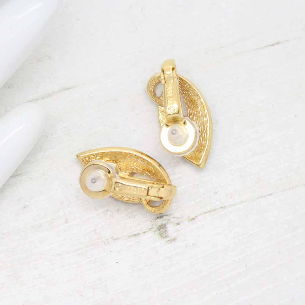 1980s Vintage D'Orlan Enamel Leaf Earrings
