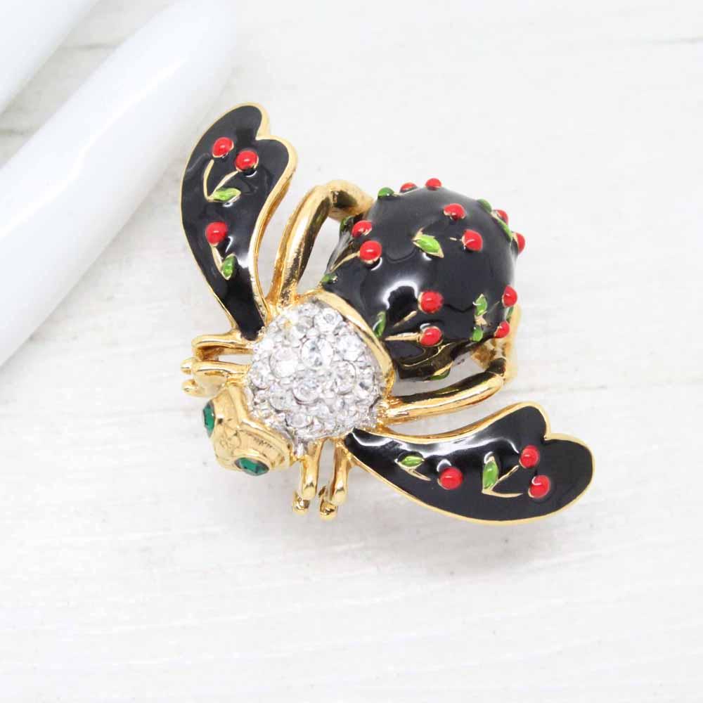 Joan Rivers Cherry Bee Brooch Pin