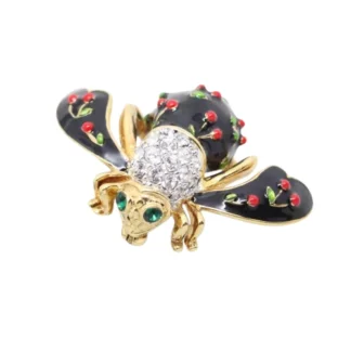 Joan Rivers Cherry Bee Brooch Pin