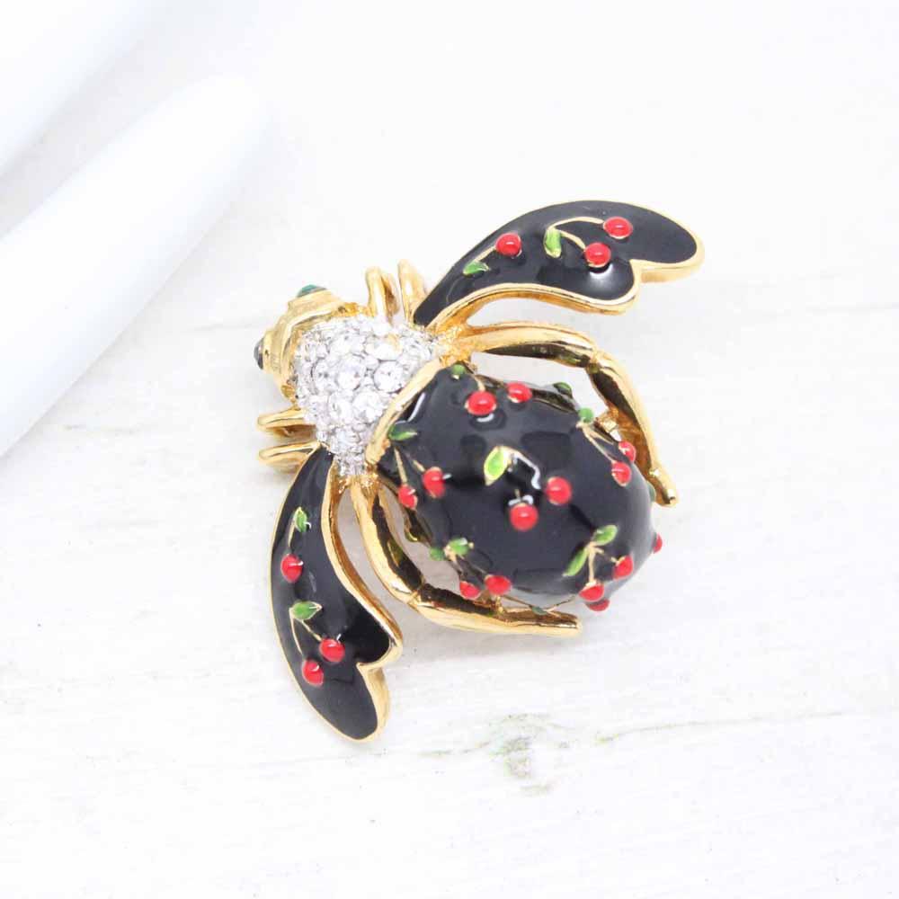 Joan Rivers Cherry Bee Brooch Pin