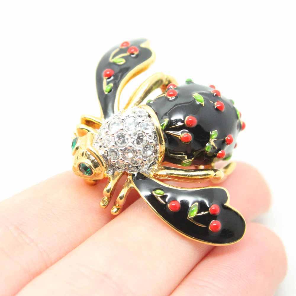 Joan Rivers Cherry Bee Brooch Pin