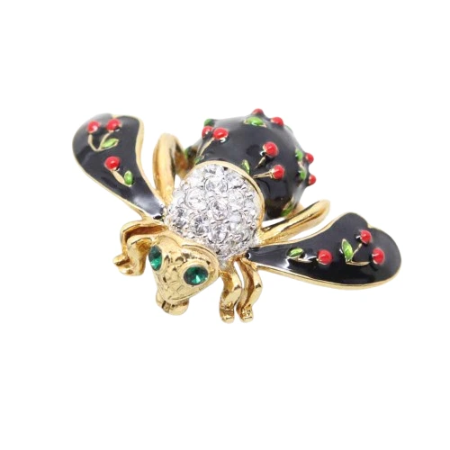 Joan Rivers Cherry Bee Brooch Pin