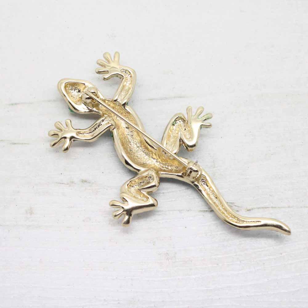 Vintage ‘Cabouchon’ Enamel & Swarovski Crystal Lizard Brooch