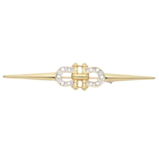 Vintage ‘Cabouchon’ Swarovski Crystal Horseshoe Bar Brooch