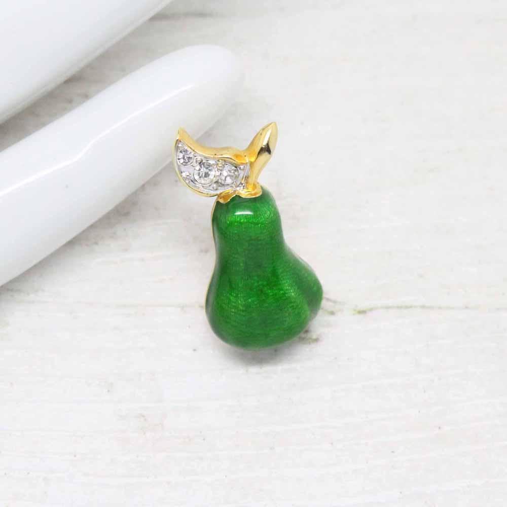 Vintage ‘Cabouchon’ Pear Fruit Clutch Pin Brooch