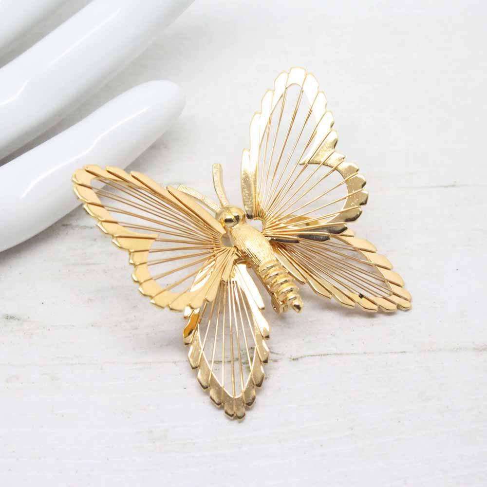 1980s Vintage Monet Gold Butterfly Brooch