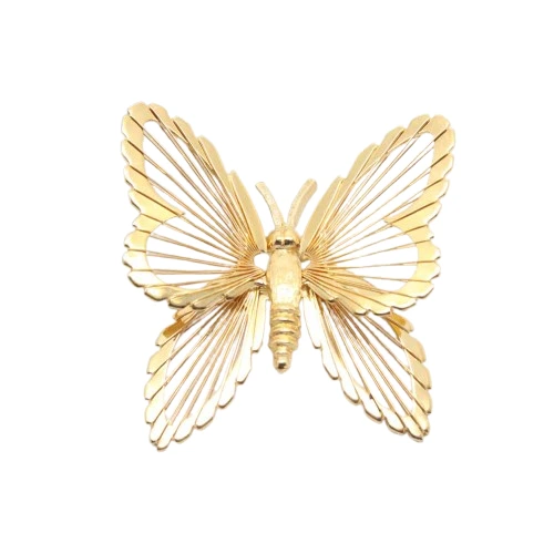1980s Vintage Monet Gold Butterfly Brooch