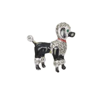 1950s Vintage Marcasite and Enamel French Poodle Brooch