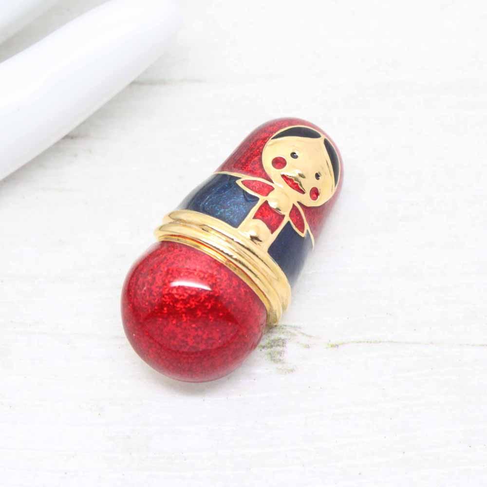 Vintage ‘Cabouchon’ Enamel Russian Nesting Doll Brooch