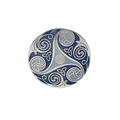 Sea Gems Cloisonne Enamel Trisk Durrow Celtic Brooch