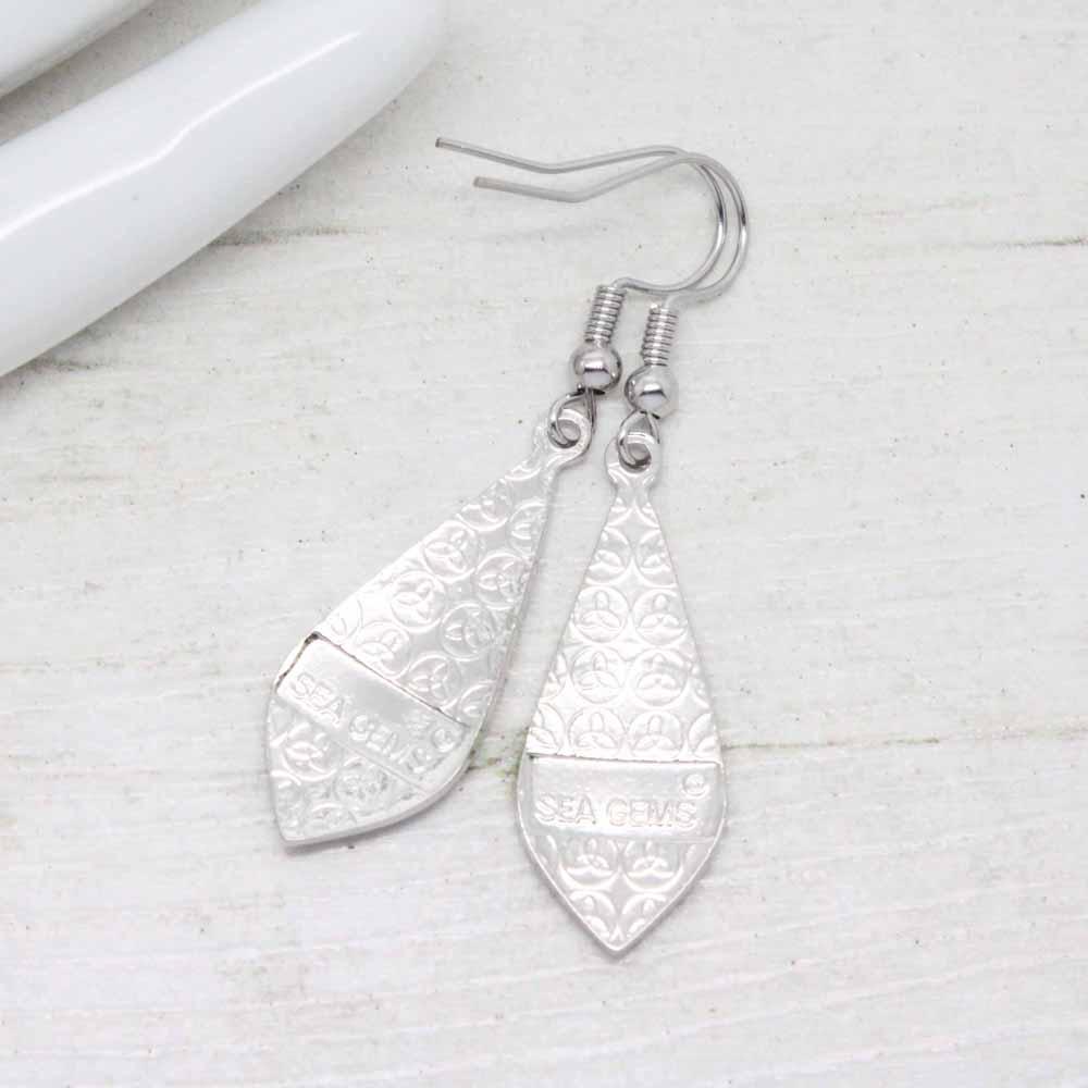Sea Gems Teardrop Celtic Knotwork Bird Earrings