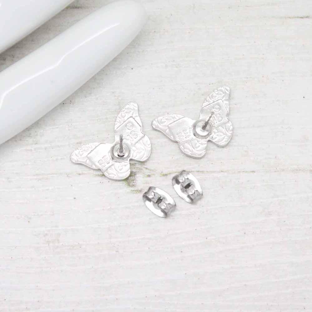 Sea Gems Enamel Butterfly Stud Earrings