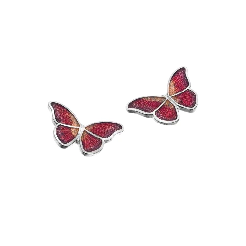 Sea Gems Enamel Butterfly Stud Earrings