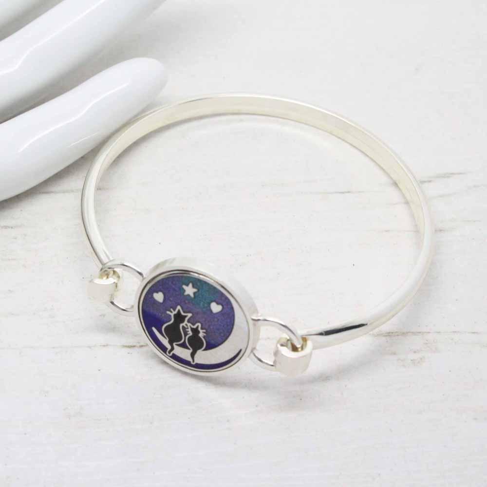 Black Cats on the Moon Bangle by Sea Gems