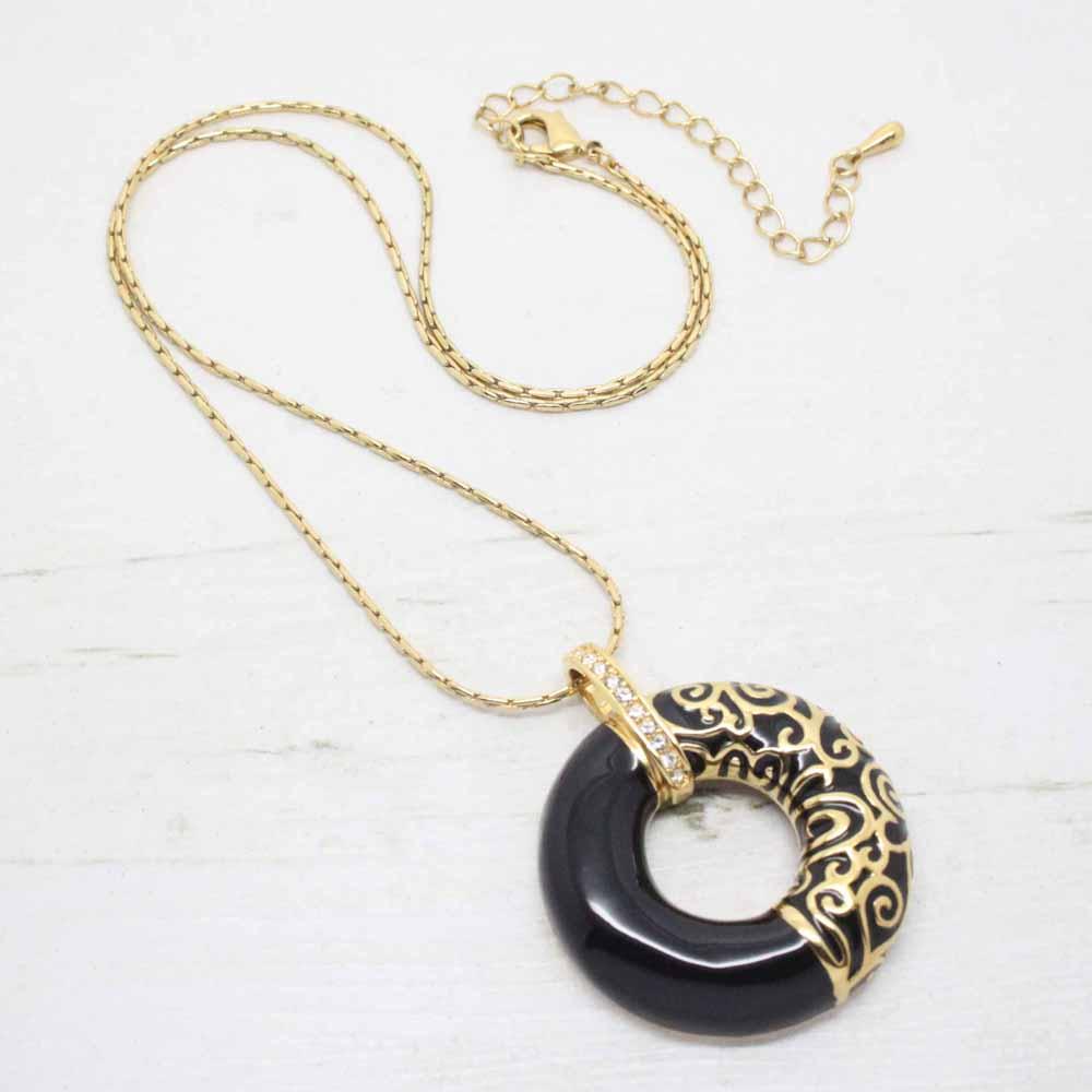 Camrose and Kross Jacqueline Kennedy Enamel & Crystal Parisian Circle Necklace
