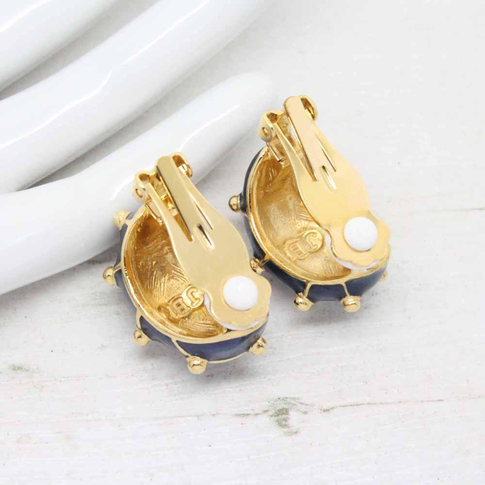 Camrose and Kross Jacqueline Kennedy Enamel & Crystal Banana Clip On Earrings