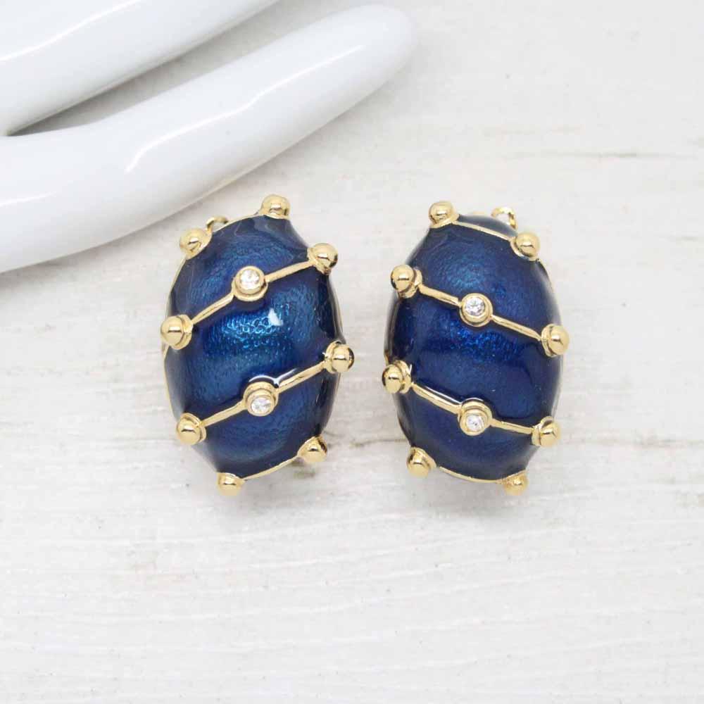 Camrose and Kross Jacqueline Kennedy Enamel & Crystal Banana Clip On Earrings