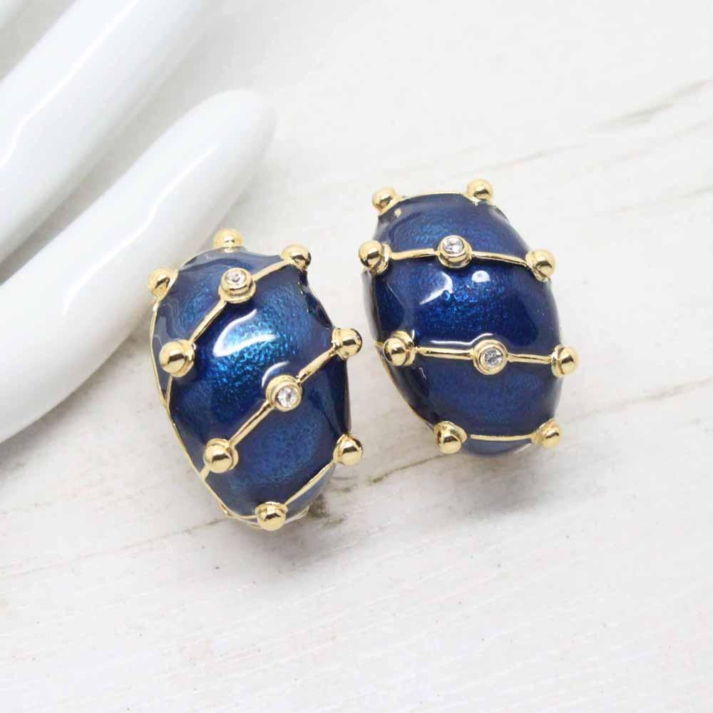 Camrose and Kross Jacqueline Kennedy Enamel & Crystal Banana Clip On Earrings