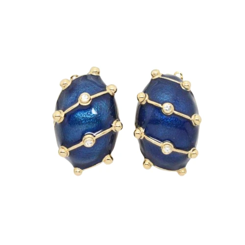 Camrose and Kross Jacqueline Kennedy Enamel & Crystal Banana Clip On Earrings