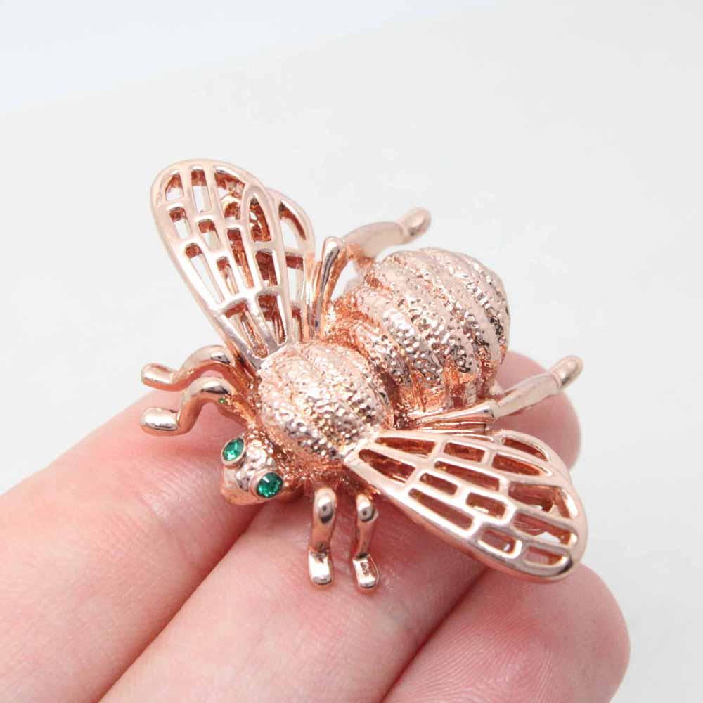Joan Rivers Rose Gold Bee Brooch Pin
