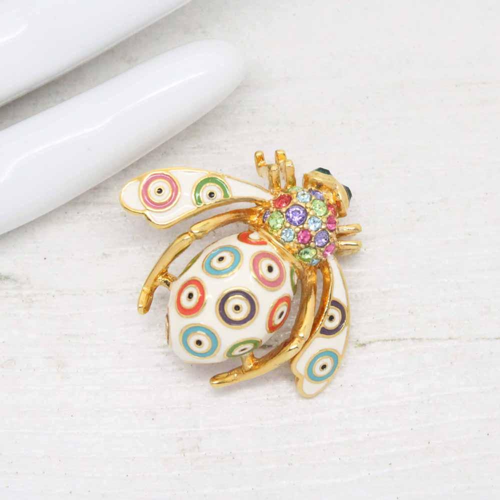 Joan Rivers Colourful Evil Eye Bee Brooch Pin
