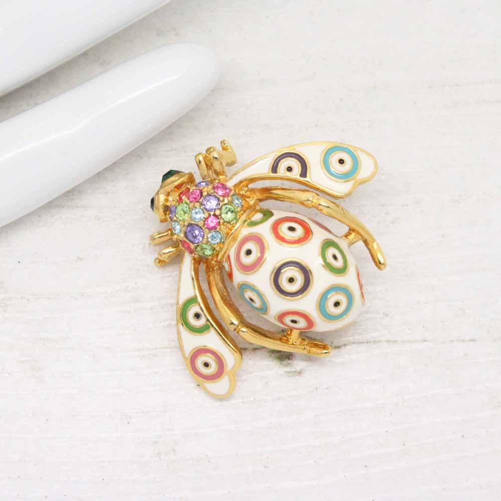 Joan Rivers Colourful Evil Eye Bee Brooch Pin